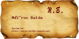 Móroc Balda névjegykártya